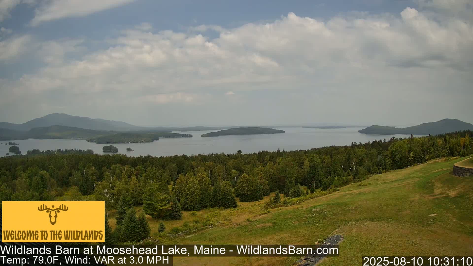 Moosehead Lake View from Wildlands Barn Live Cam - Northwest Piscataquis, Piscataquis, Maine, USA