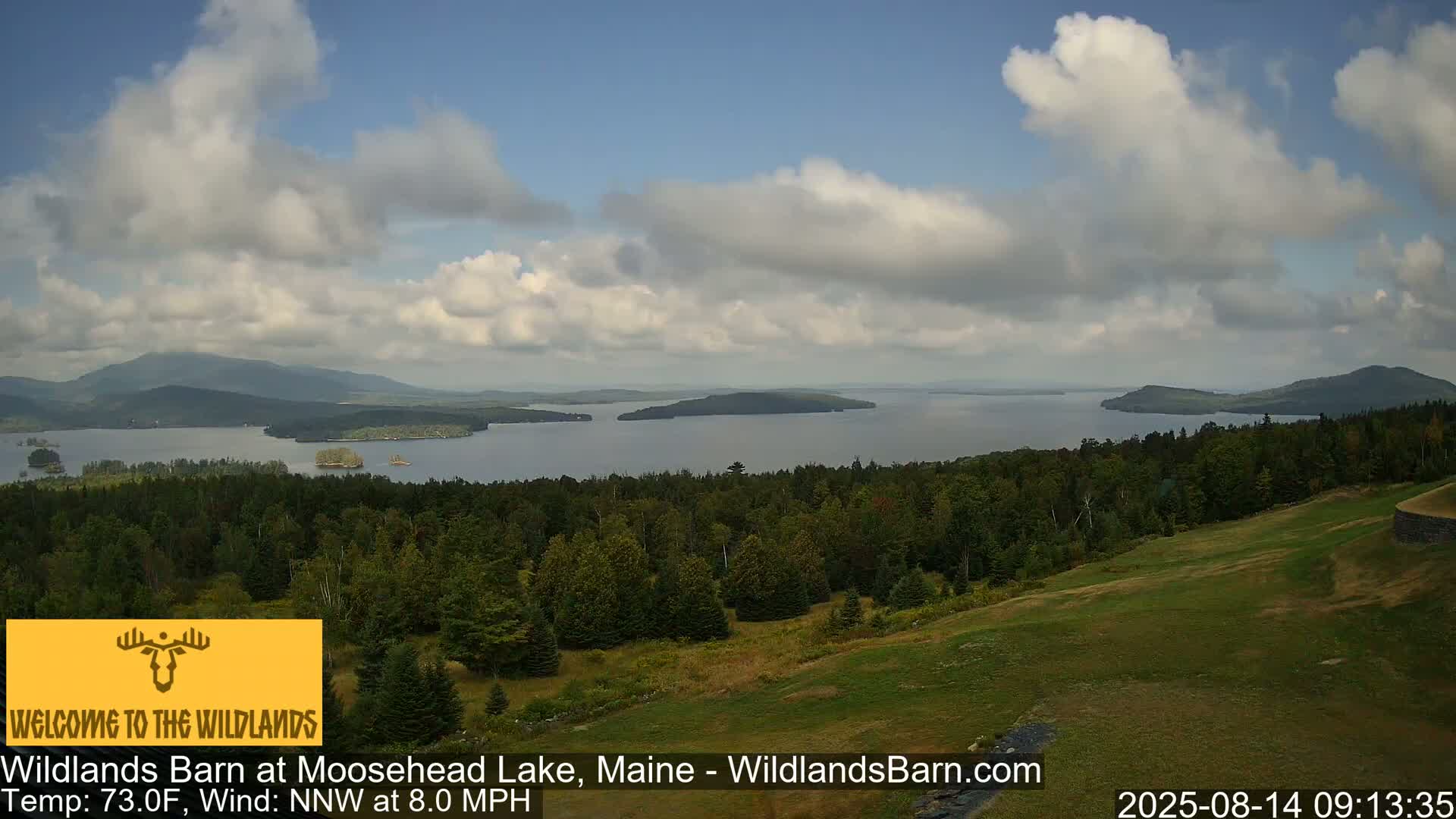 Moosehead Lake View from Wildlands Barn Live Cam - Northwest Piscataquis, Piscataquis, Maine, USA