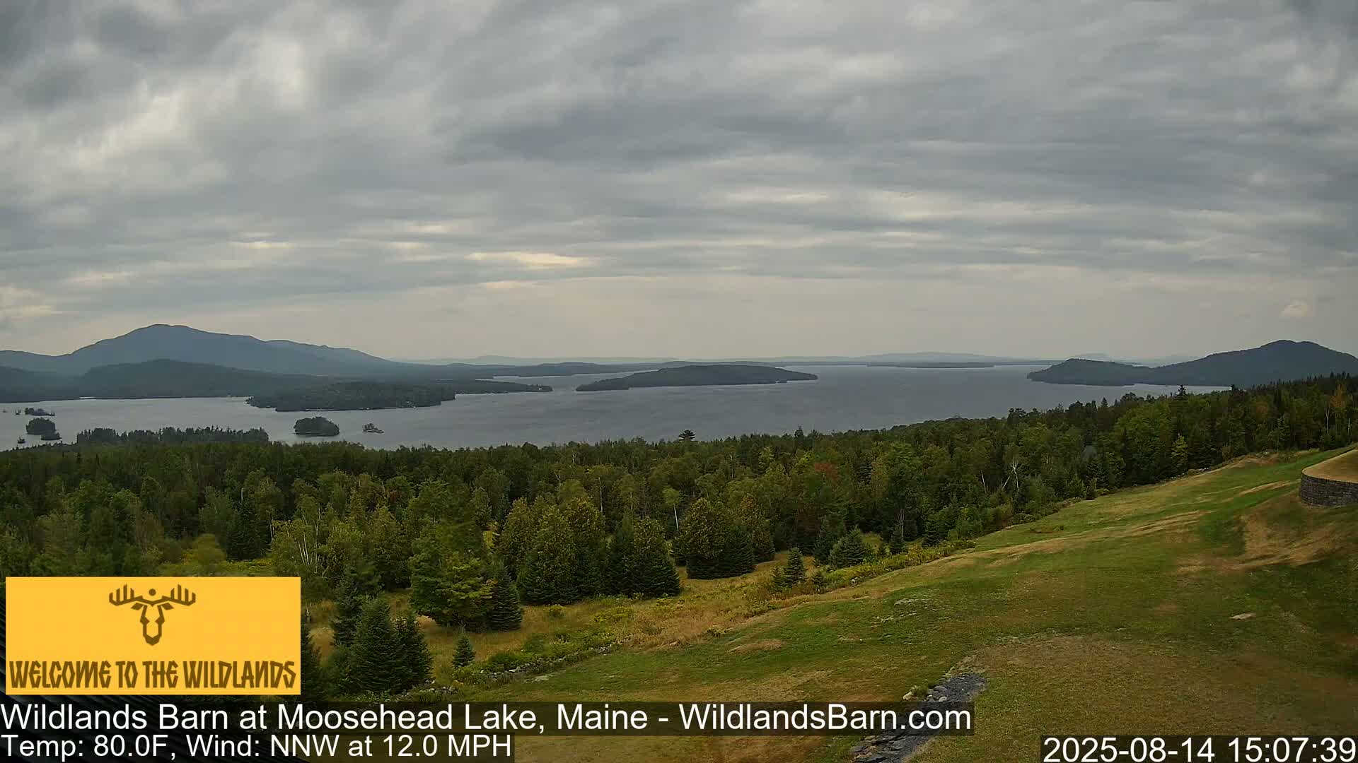 Moosehead Lake View from Wildlands Barn Live Cam - Northwest Piscataquis, Piscataquis, Maine, USA