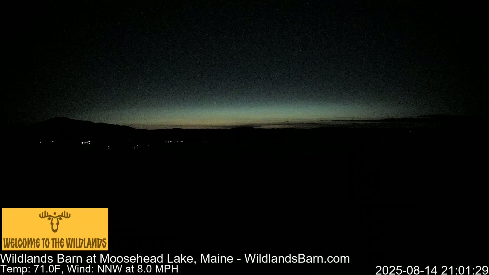 Moosehead Lake View from Wildlands Barn Live Cam - Northwest Piscataquis, Piscataquis, Maine, USA