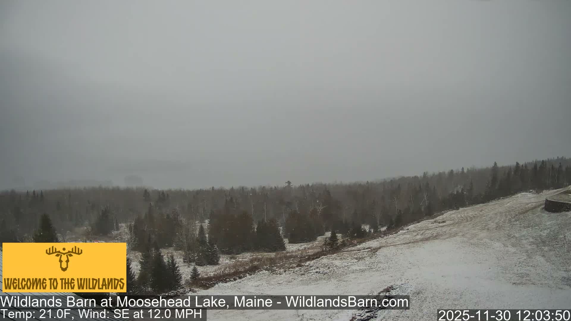 Moosehead Lake View from Wildlands Barn Live Cam - Northwest Piscataquis, Piscataquis, Maine, USA