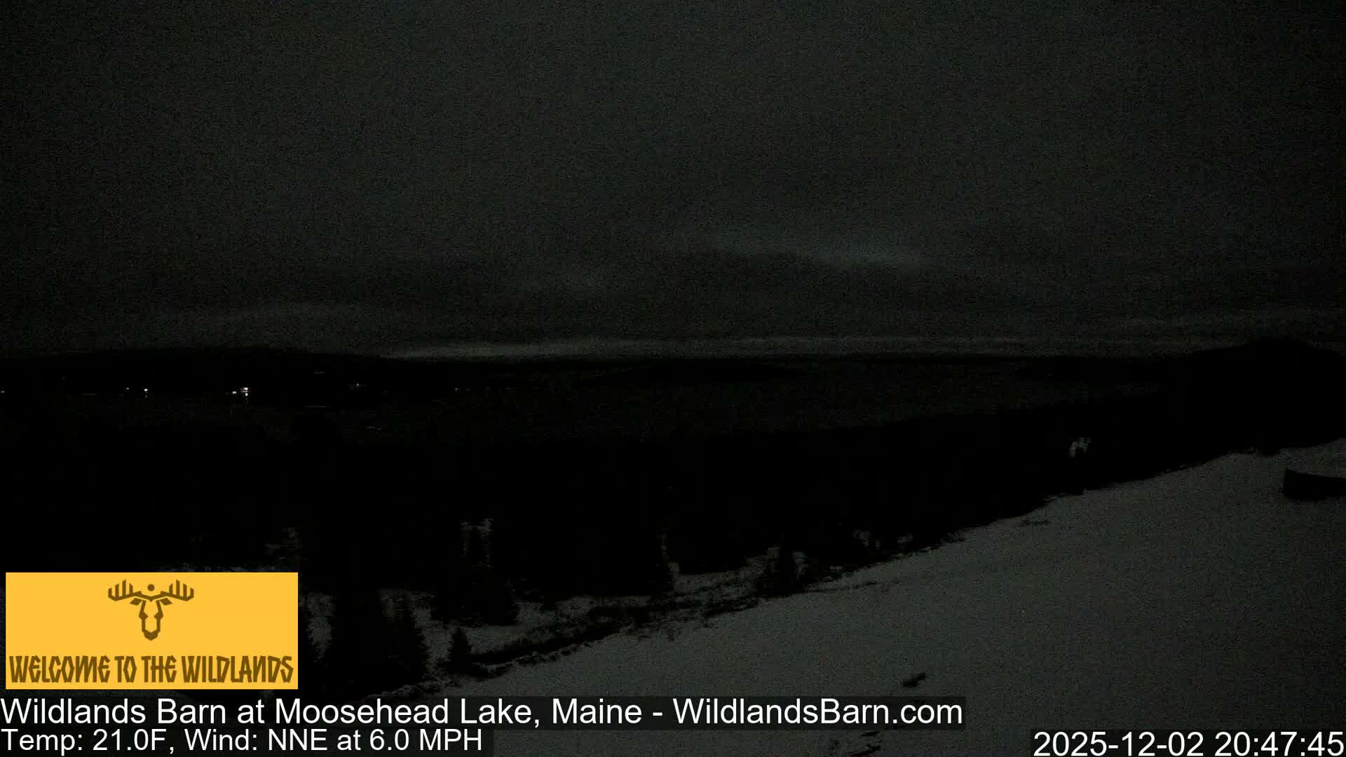 Moosehead Lake View from Wildlands Barn Live Cam - Northwest Piscataquis, Piscataquis, Maine, USA