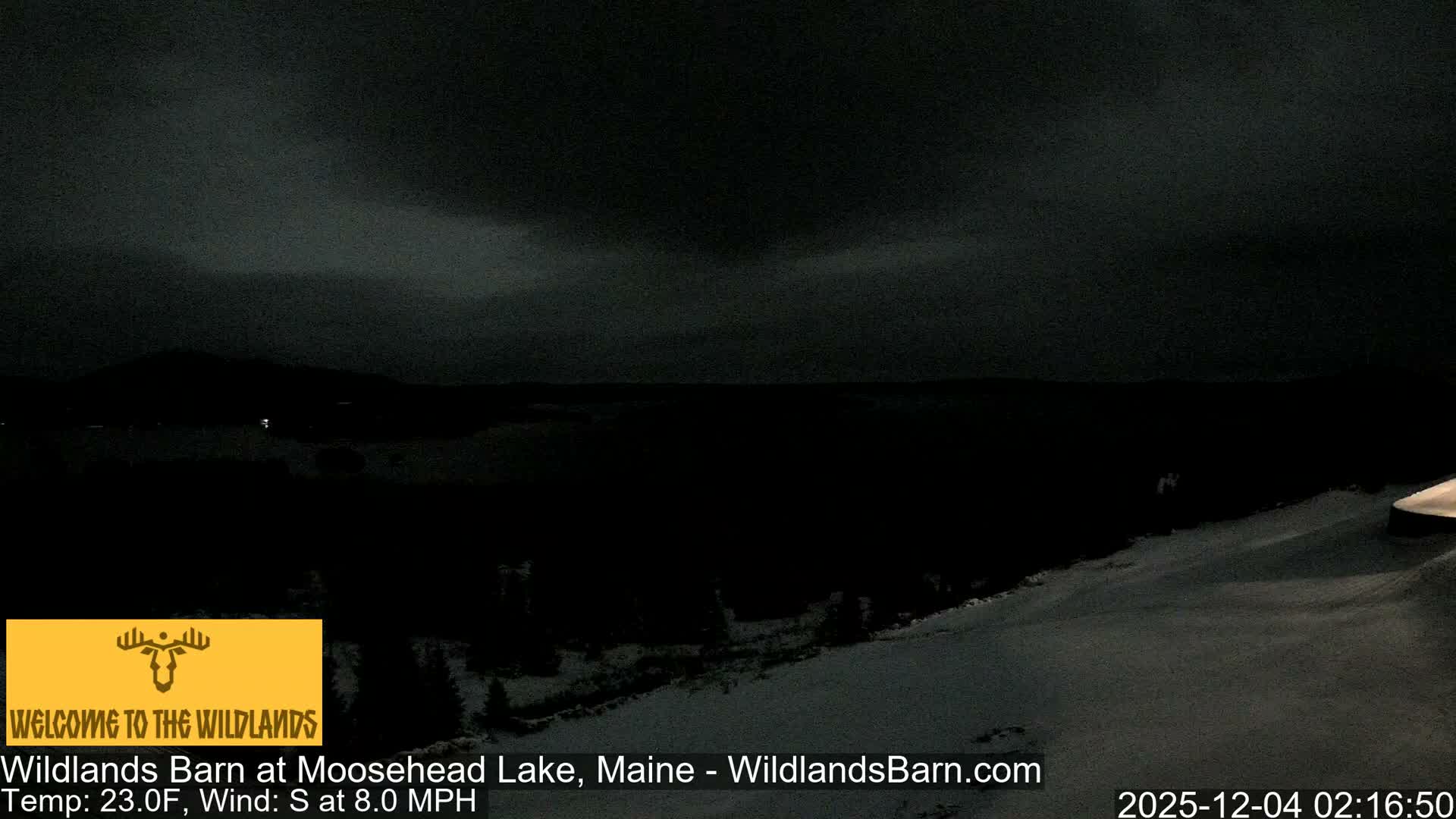 Moosehead Lake View from Wildlands Barn Live Cam - Northwest Piscataquis, Piscataquis, Maine, USA