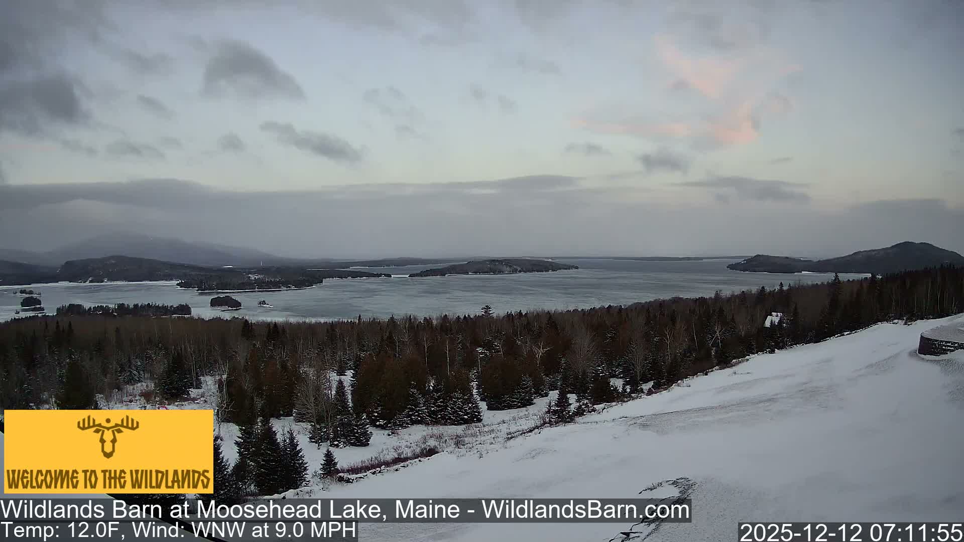 Moosehead Lake View from Wildlands Barn Live Cam - Northwest Piscataquis, Piscataquis, Maine, USA