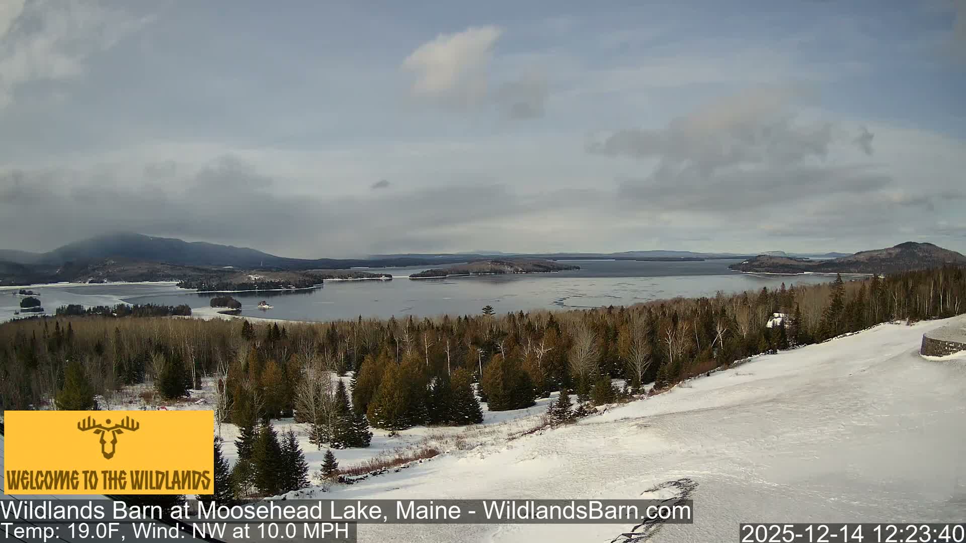 Moosehead Lake View from Wildlands Barn Live Cam - Northwest Piscataquis, Piscataquis, Maine, USA