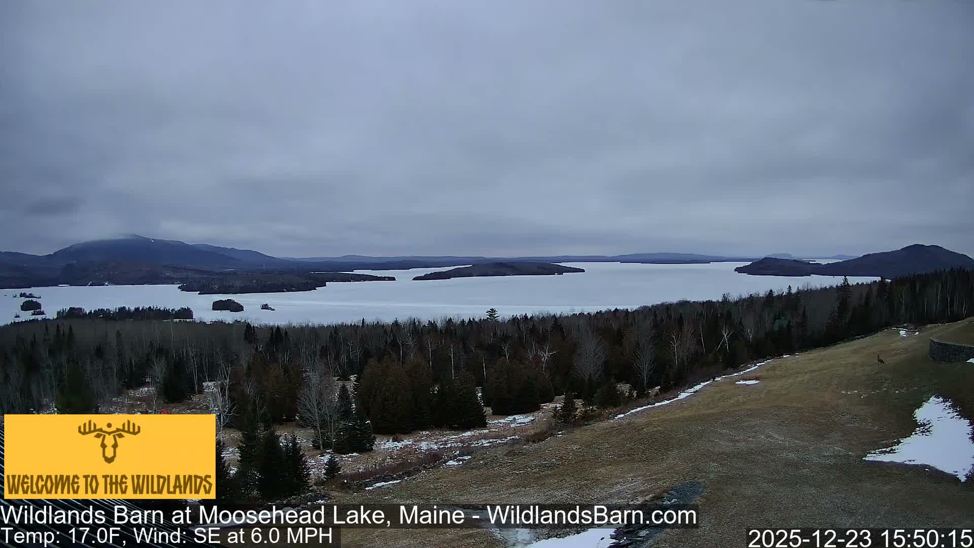 Moosehead Lake View from Wildlands Barn Live Cam - Northwest Piscataquis, Piscataquis, Maine, USA