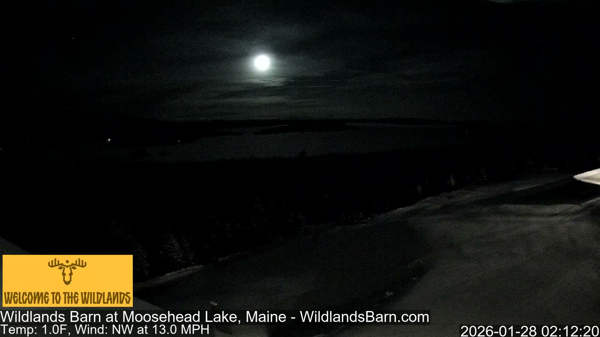Moosehead Lake View from Wildlands Barn Live Cam - Northwest Piscataquis, Piscataquis, Maine, USA