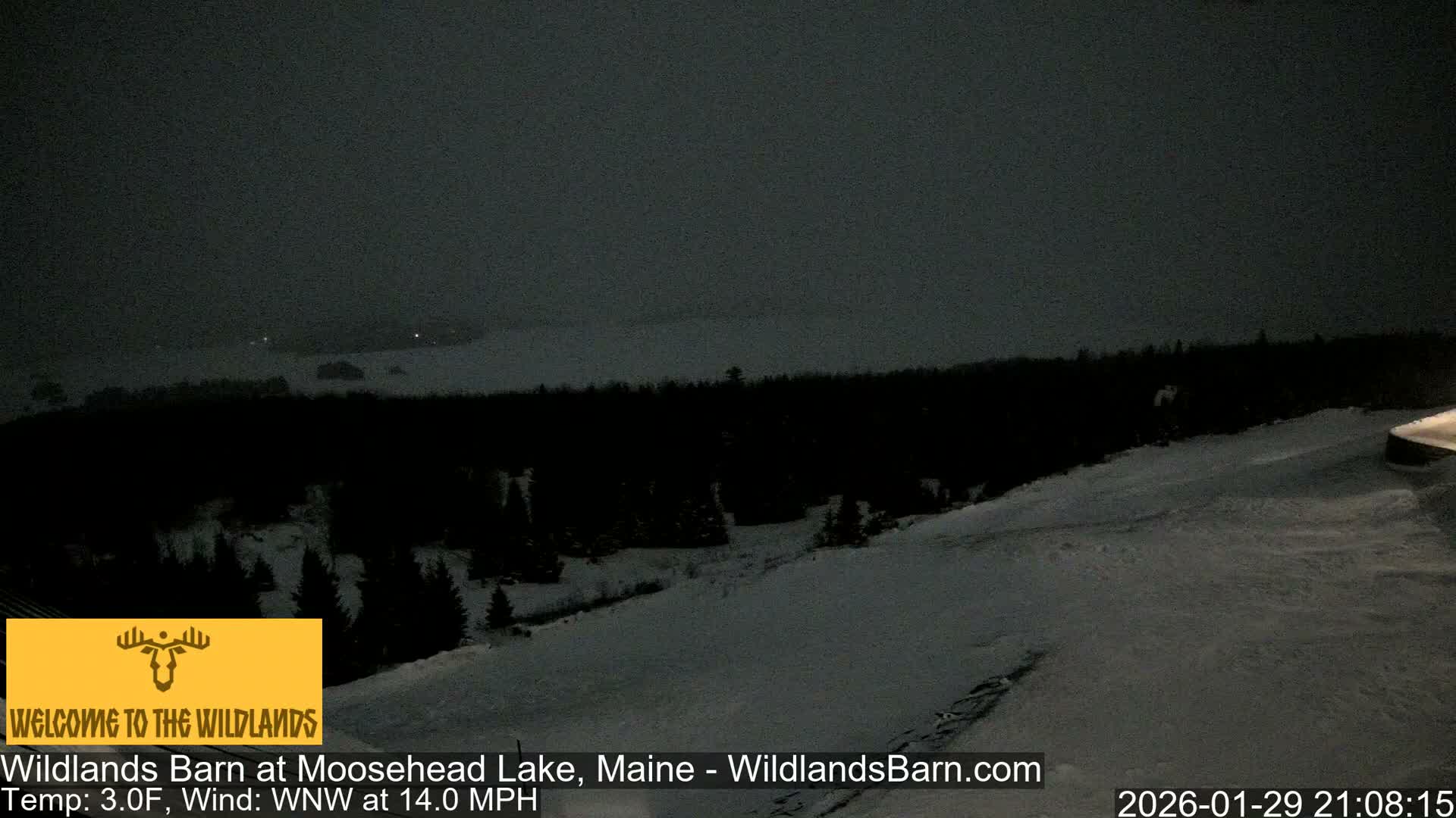Moosehead Lake View from Wildlands Barn Live Cam - Northwest Piscataquis, Piscataquis, Maine, USA