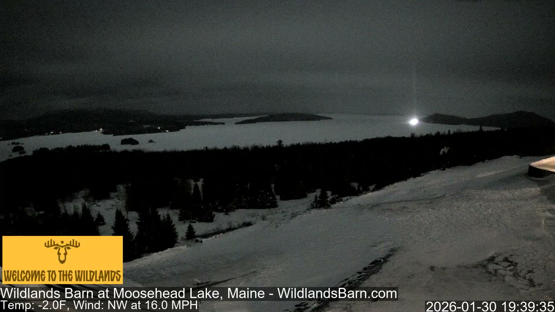 Moosehead Lake View from Wildlands Barn Live Cam - Northwest Piscataquis, Piscataquis, Maine, USA