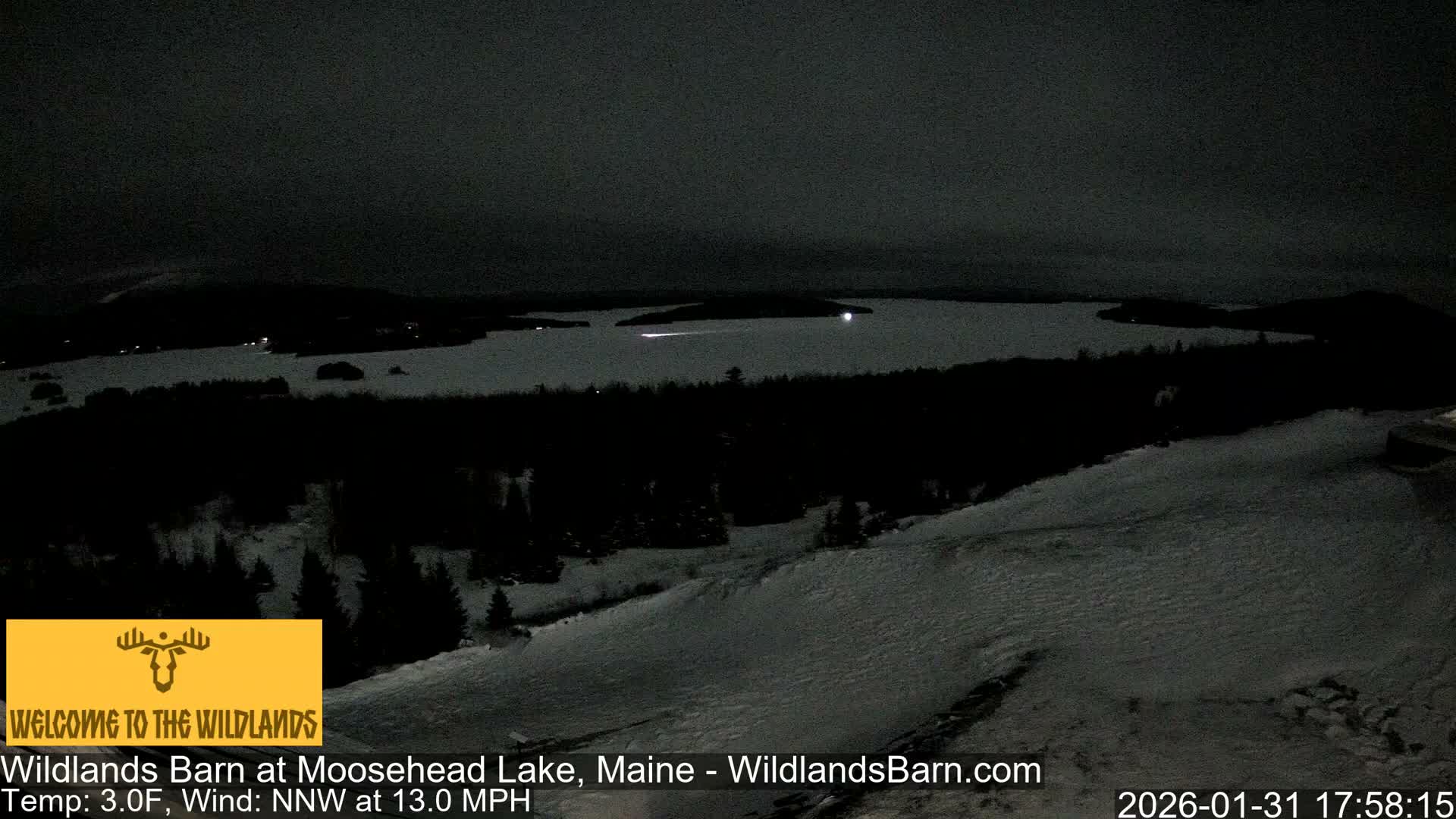 Moosehead Lake View from Wildlands Barn Live Cam - Northwest Piscataquis, Piscataquis, Maine, USA