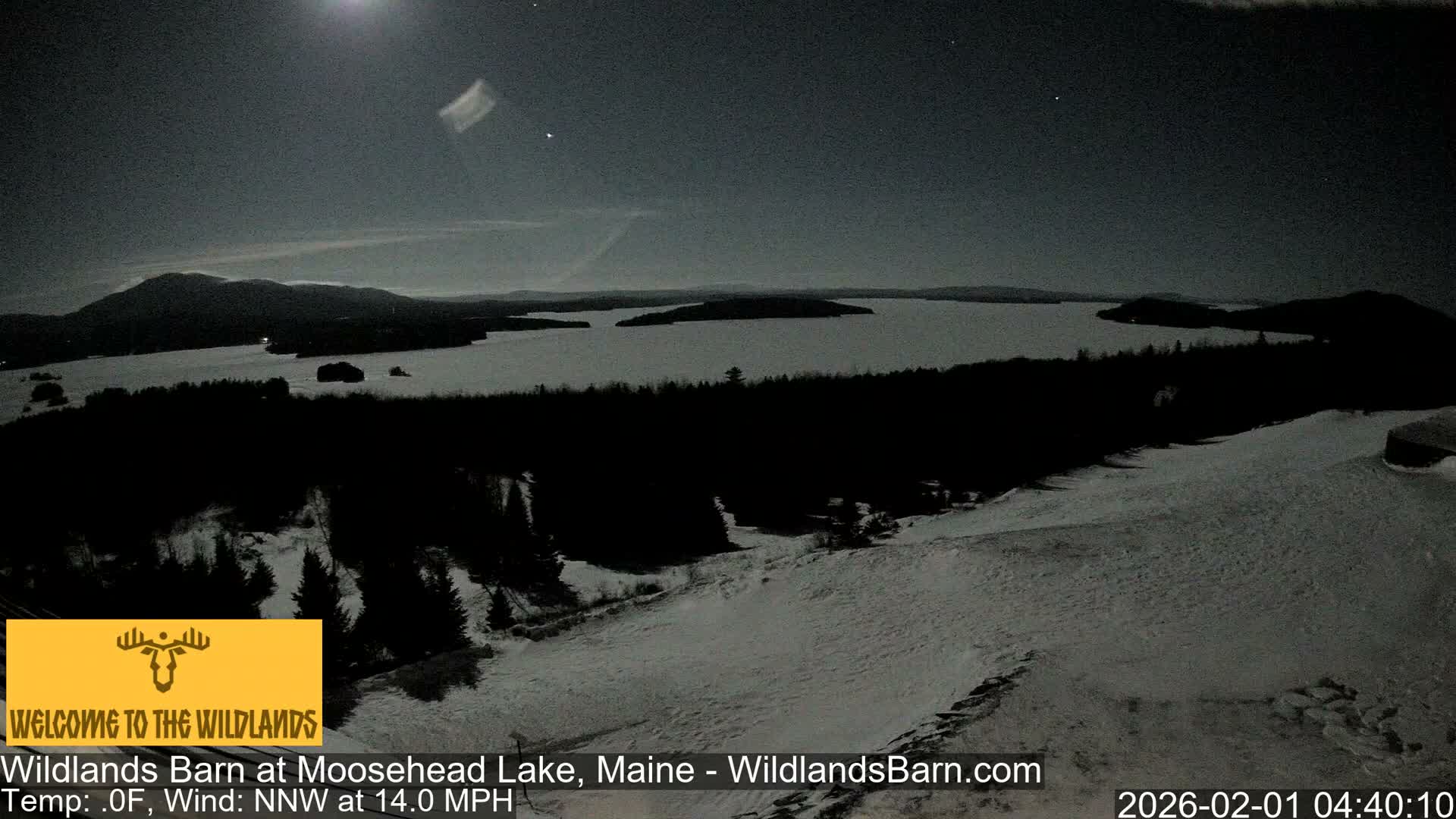 Moosehead Lake View from Wildlands Barn Live Cam - Northwest Piscataquis, Piscataquis, Maine, USA
