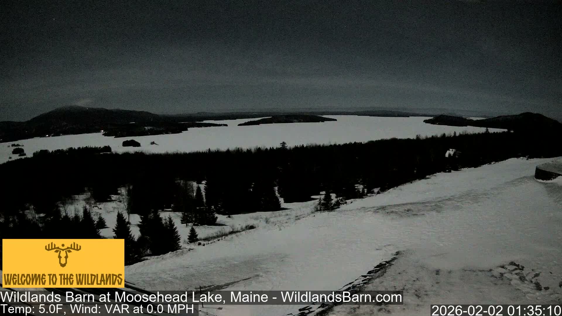 Moosehead Lake View from Wildlands Barn Live Cam - Northwest Piscataquis, Piscataquis, Maine, USA