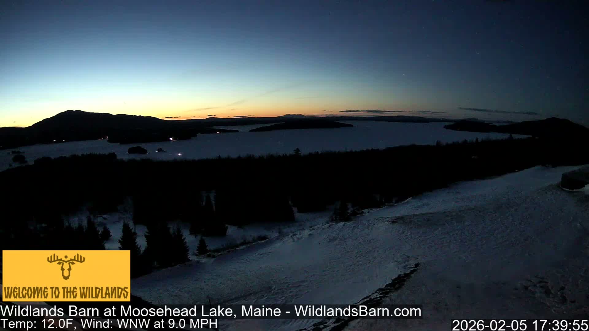 Moosehead Lake View from Wildlands Barn Live Cam - Northwest Piscataquis, Piscataquis, Maine, USA