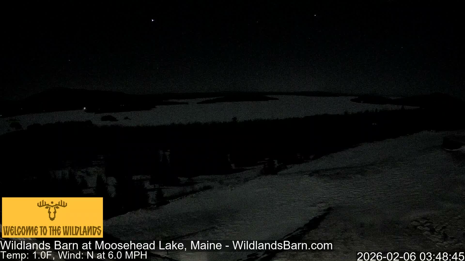 Moosehead Lake View from Wildlands Barn Live Cam - Northwest Piscataquis, Piscataquis, Maine, USA