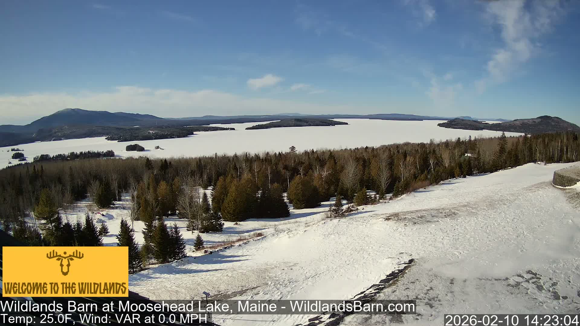 Moosehead Lake View from Wildlands Barn Live Cam - Northwest Piscataquis, Piscataquis, Maine, USA