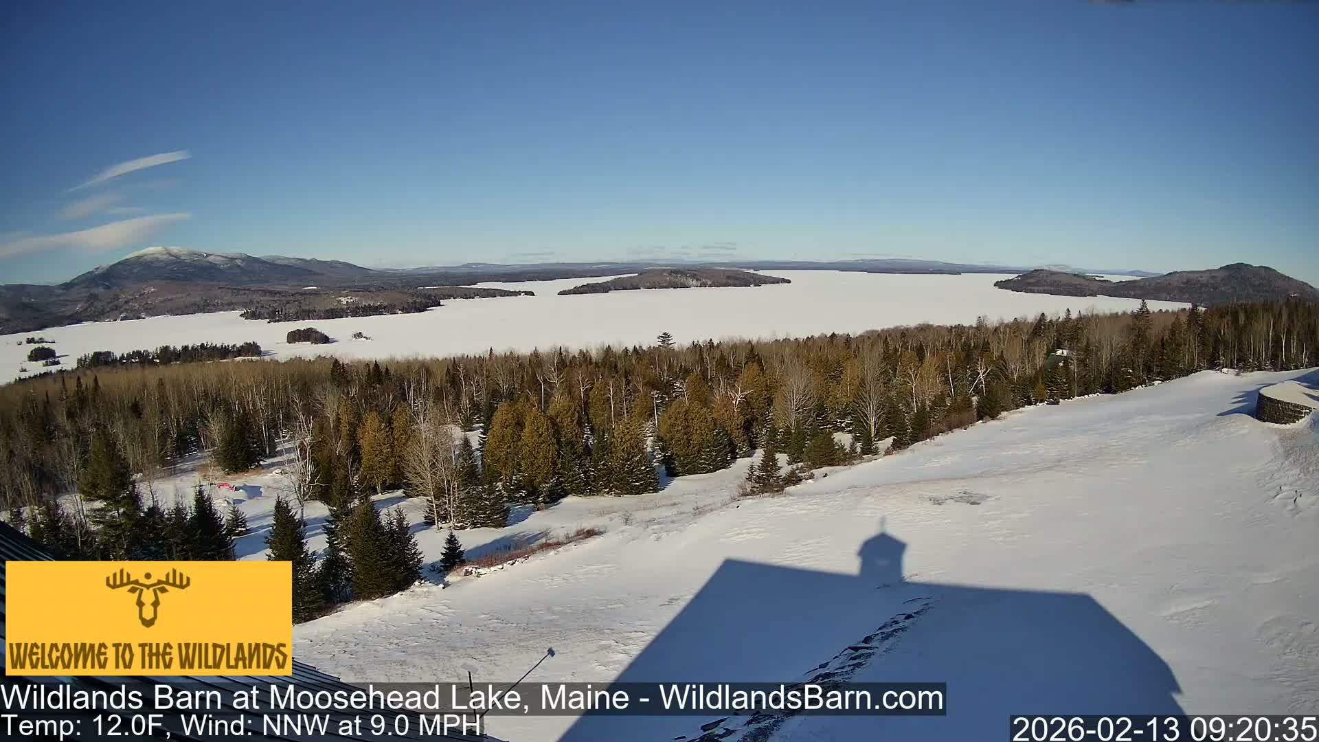 Moosehead Lake View from Wildlands Barn Live Cam - Northwest Piscataquis, Piscataquis, Maine, USA