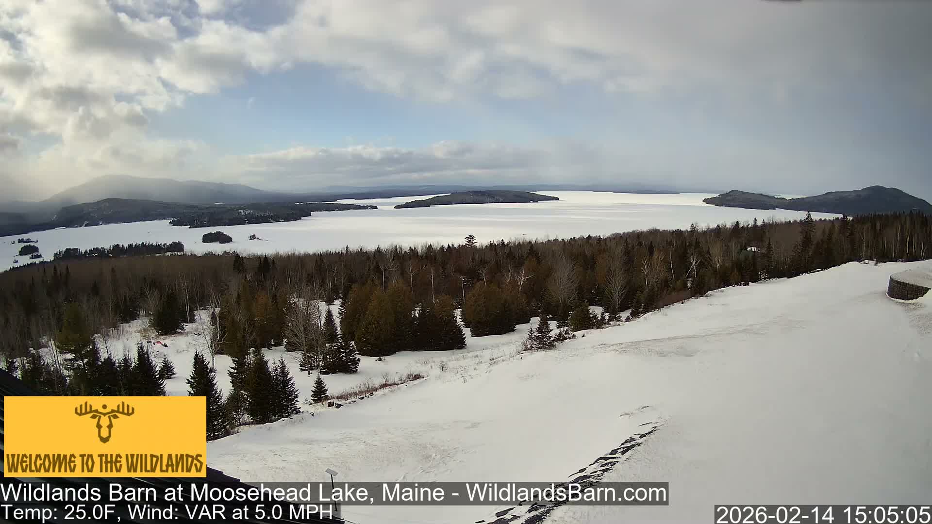 Moosehead Lake View from Wildlands Barn Live Cam - Northwest Piscataquis, Piscataquis, Maine, USA