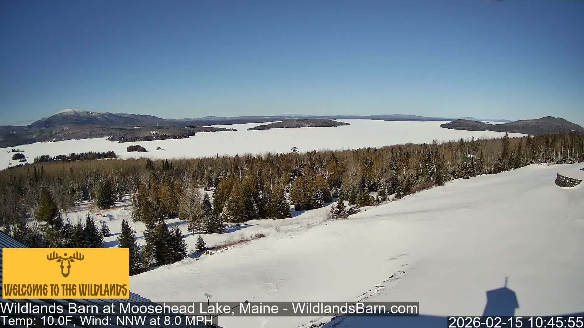 Moosehead Lake View from Wildlands Barn Live Cam - Northwest Piscataquis, Piscataquis, Maine, USA