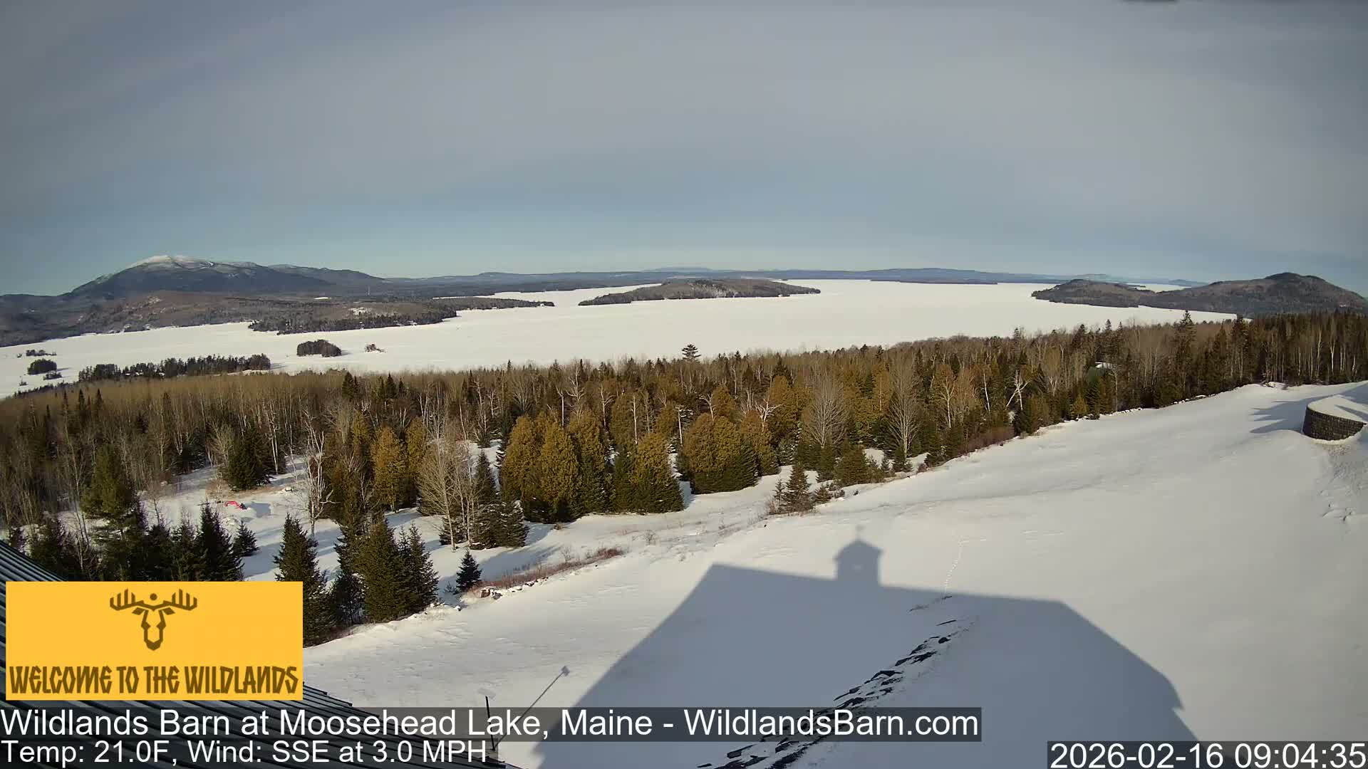 Moosehead Lake View from Wildlands Barn Live Cam - Northwest Piscataquis, Piscataquis, Maine, USA