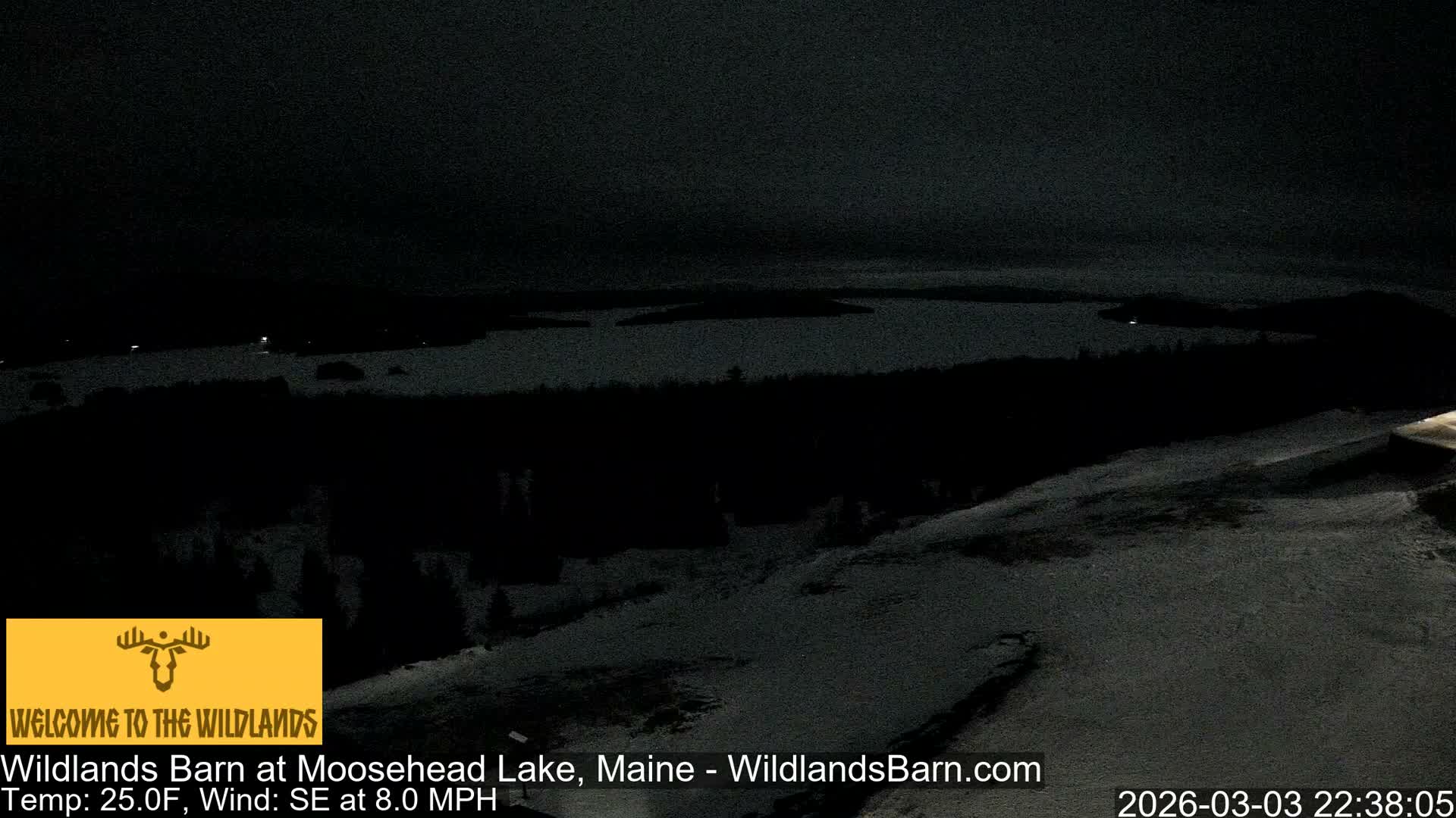 Moosehead Lake View from Wildlands Barn Live Cam - Northwest Piscataquis, Piscataquis, Maine, USA