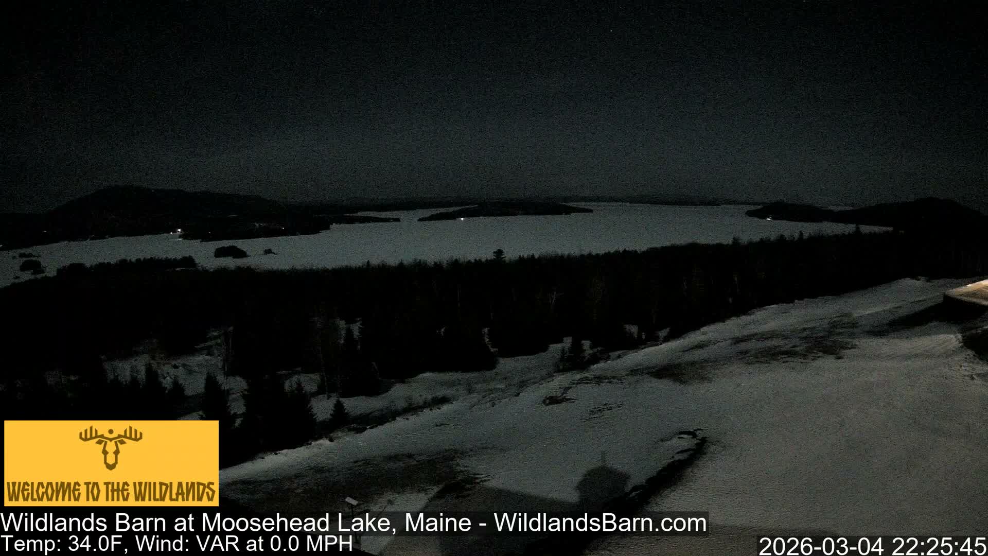 Moosehead Lake View from Wildlands Barn Live Cam - Northwest Piscataquis, Piscataquis, Maine, USA