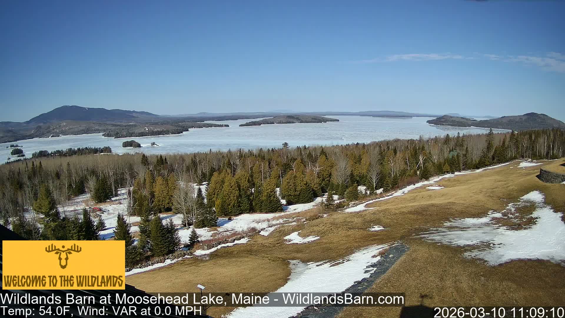 Moosehead Lake View from Wildlands Barn Live Cam - Northwest Piscataquis, Piscataquis, Maine, USA