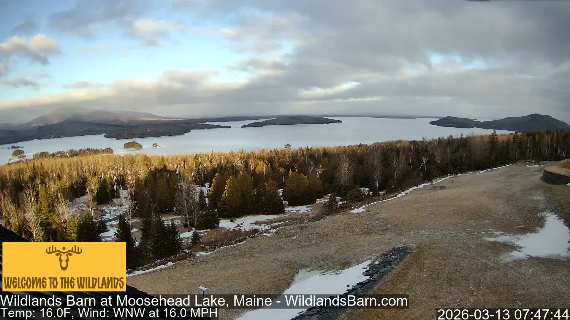 Moosehead Lake View from Wildlands Barn Live Cam - Northwest Piscataquis, Piscataquis, Maine, USA