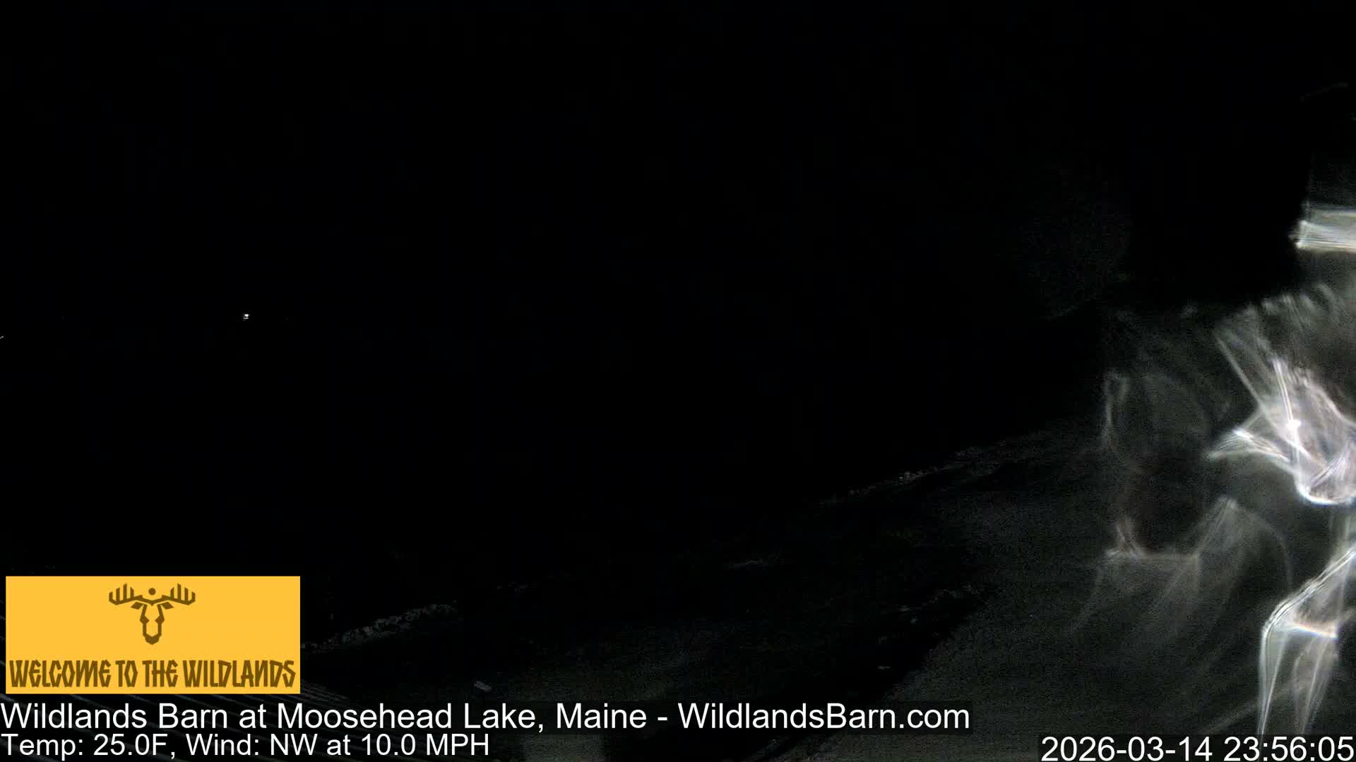 Moosehead Lake View from Wildlands Barn Live Cam - Northwest Piscataquis, Piscataquis, Maine, USA