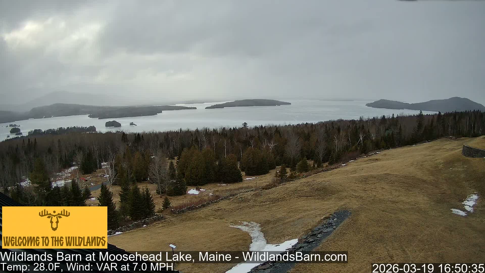 Moosehead Lake View from Wildlands Barn Live Cam - Northwest Piscataquis, Piscataquis, Maine, USA