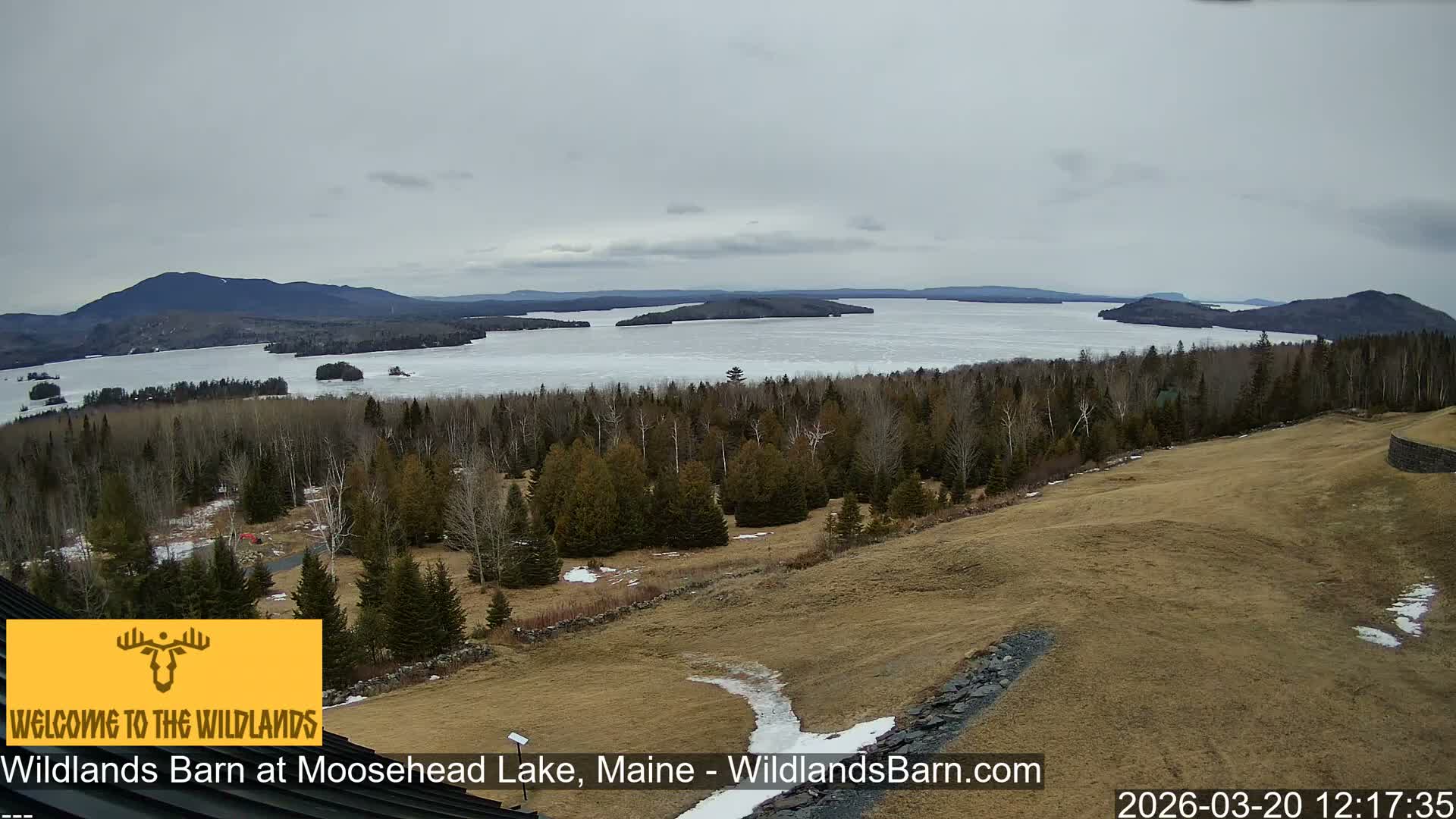 Moosehead Lake View from Wildlands Barn Live Cam - Northwest Piscataquis, Piscataquis, Maine, USA