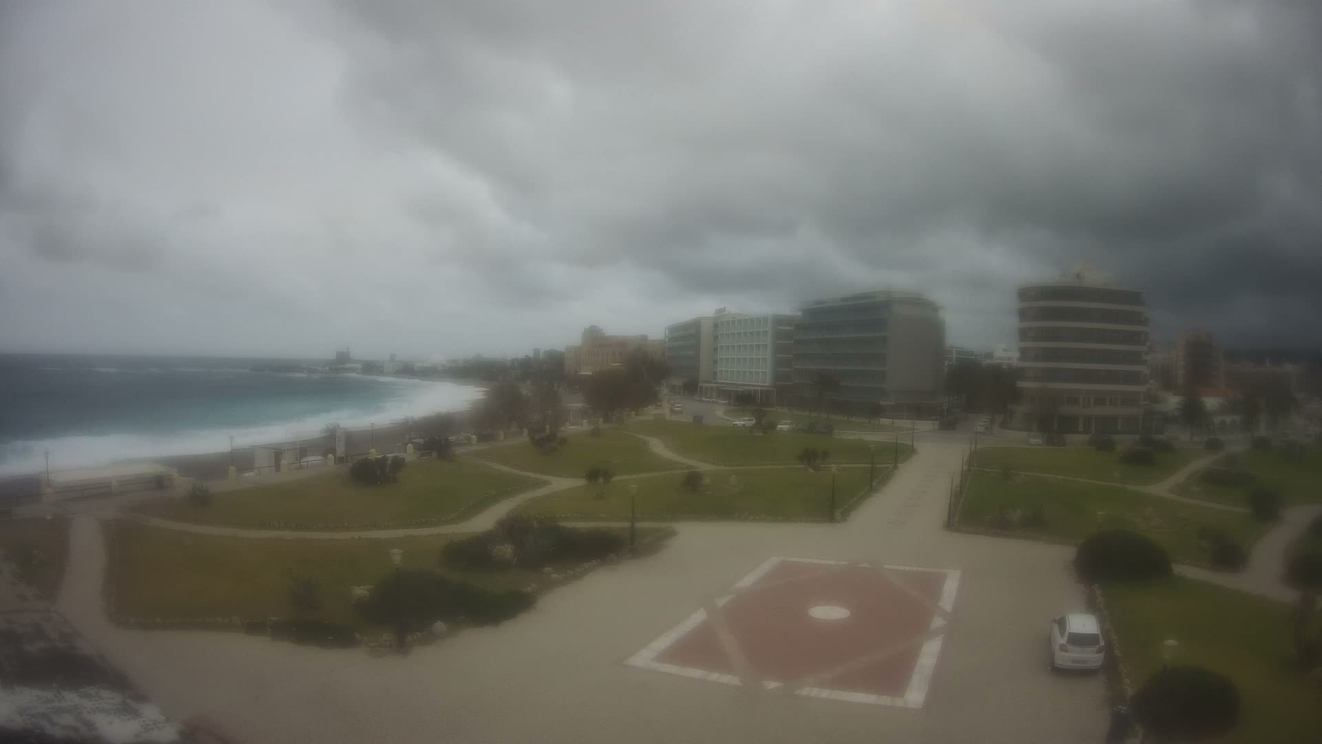 Rhodes, Paralia Enidriou Beach & Platia Enidriou Plaza Live Cam - Elli Beach, Rhodes (Ródos), Dodacanese, South Aegean (Periféreia Notíou Aigaíou), Greece
