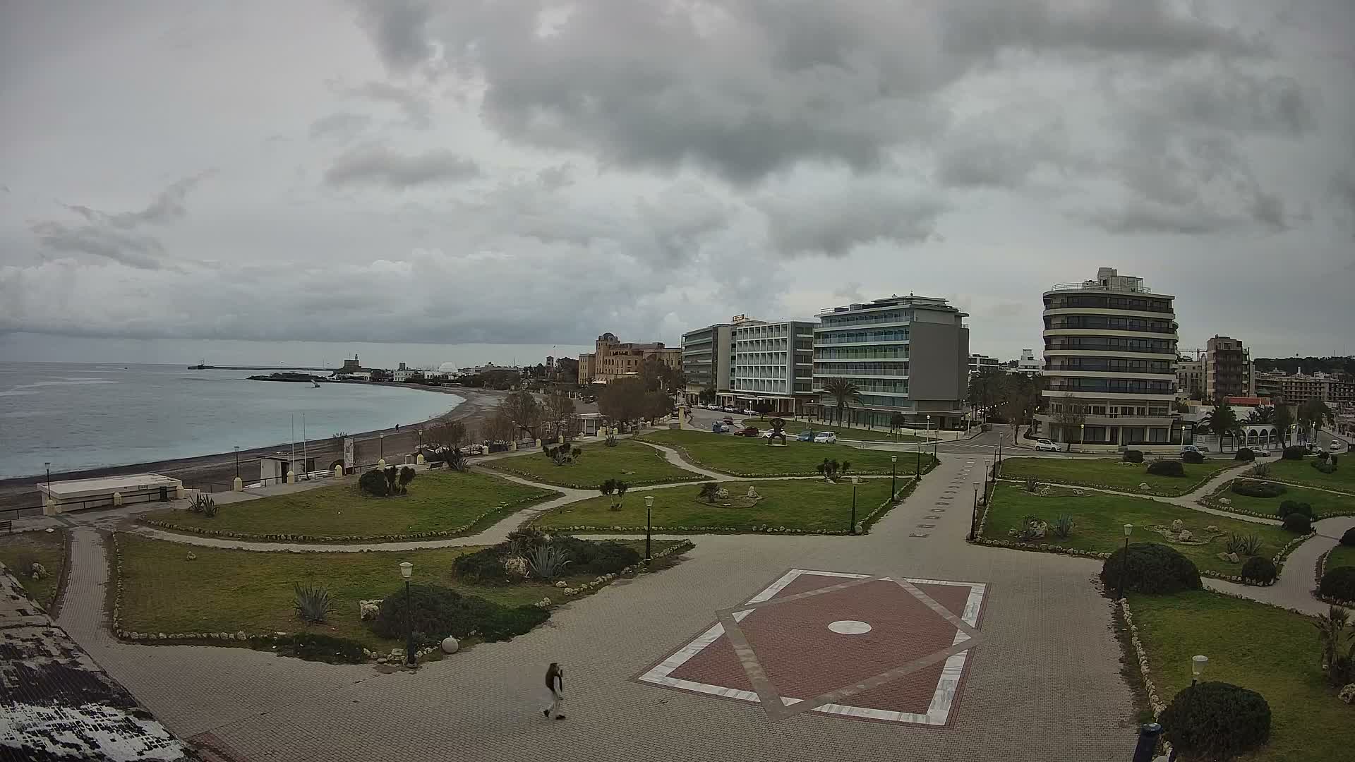 Rhodes, Paralia Enidriou Beach & Platia Enidriou Plaza Live Cam - Elli Beach, Rhodes (Ródos), Dodacanese, South Aegean (Periféreia Notíou Aigaíou), Greece
