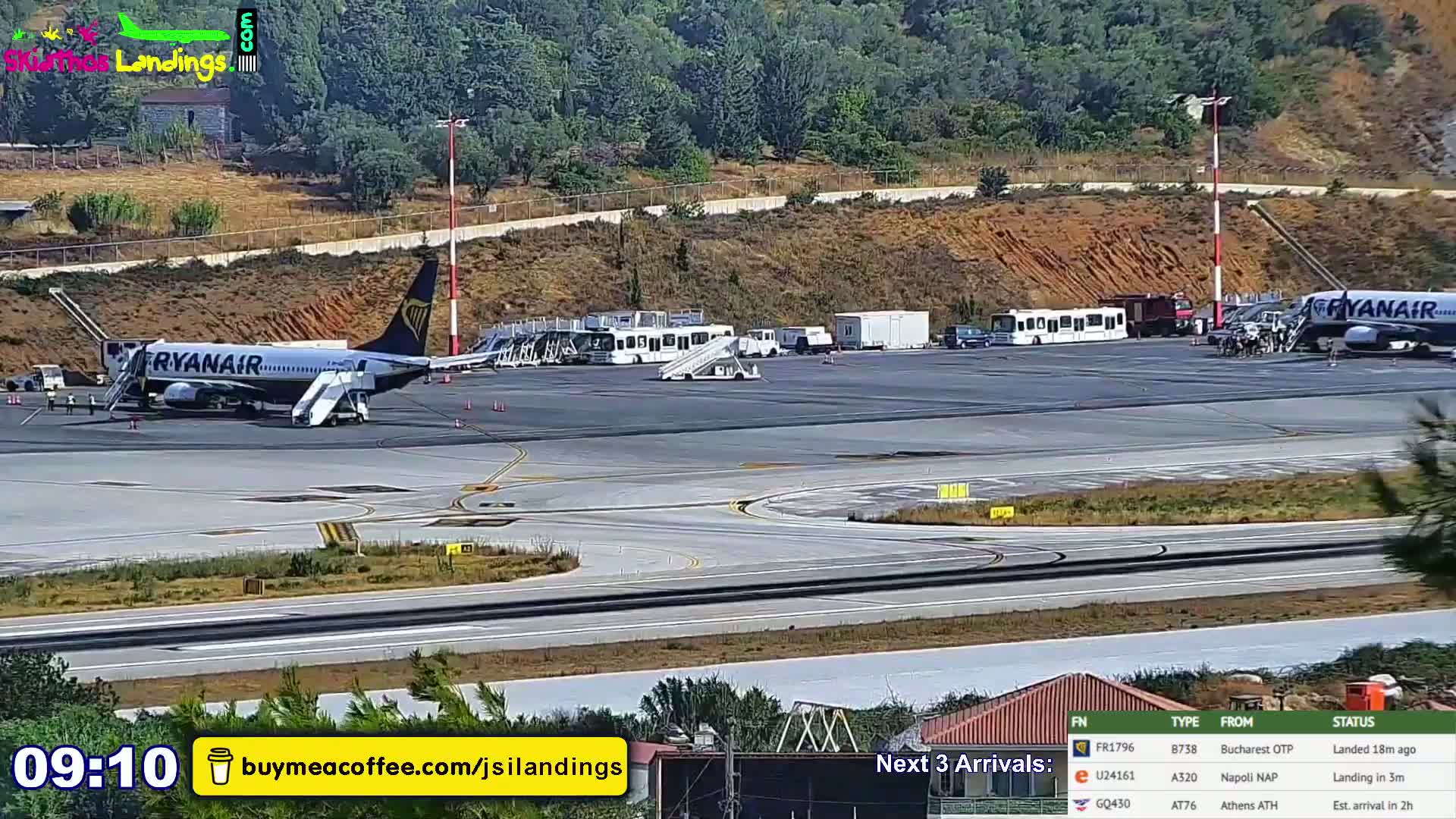 Skiathos Island Alexandros Papadiamantis National Airport Live Cam JSI / LGSK - Xanemos, Skiáthos, Sporades, Thessaly & Central Greece (Thessalía), Greece