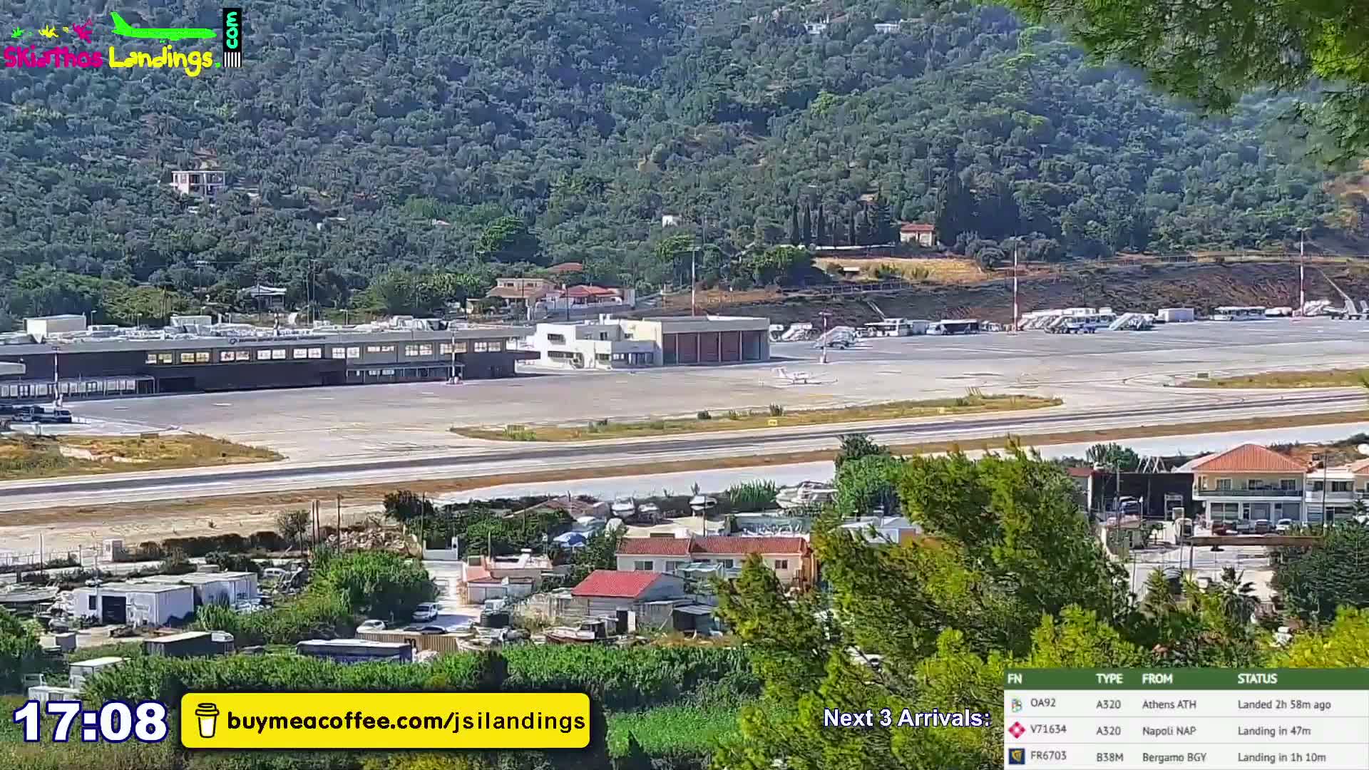 Skiathos Island Alexandros Papadiamantis National Airport Live Cam JSI / LGSK - Xanemos, Skiáthos, Sporades, Thessaly & Central Greece (Thessalía), Greece