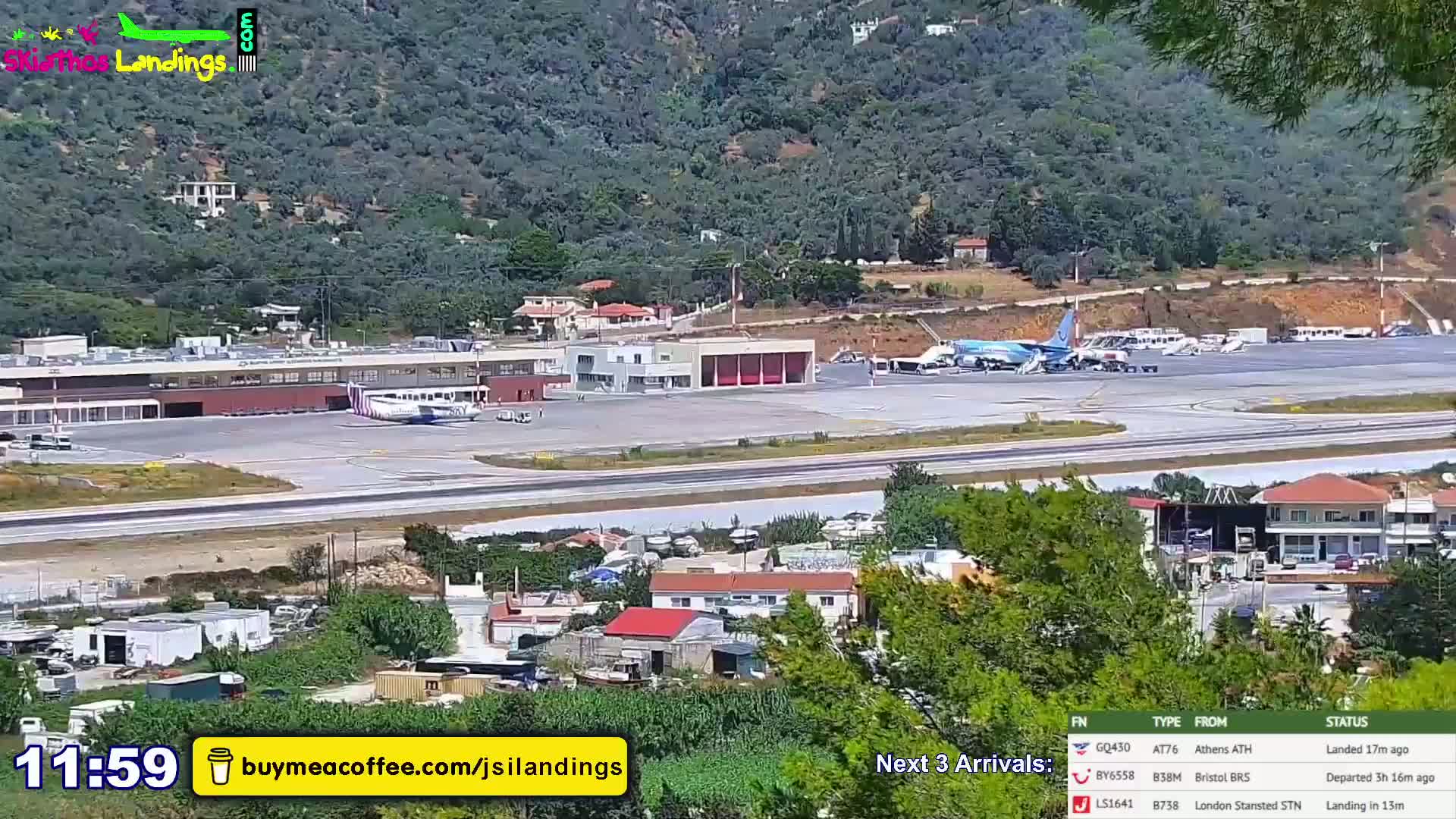 Skiathos Island Alexandros Papadiamantis National Airport Live Cam JSI / LGSK - Xanemos, Skiáthos, Sporades, Thessaly & Central Greece (Thessalía), Greece