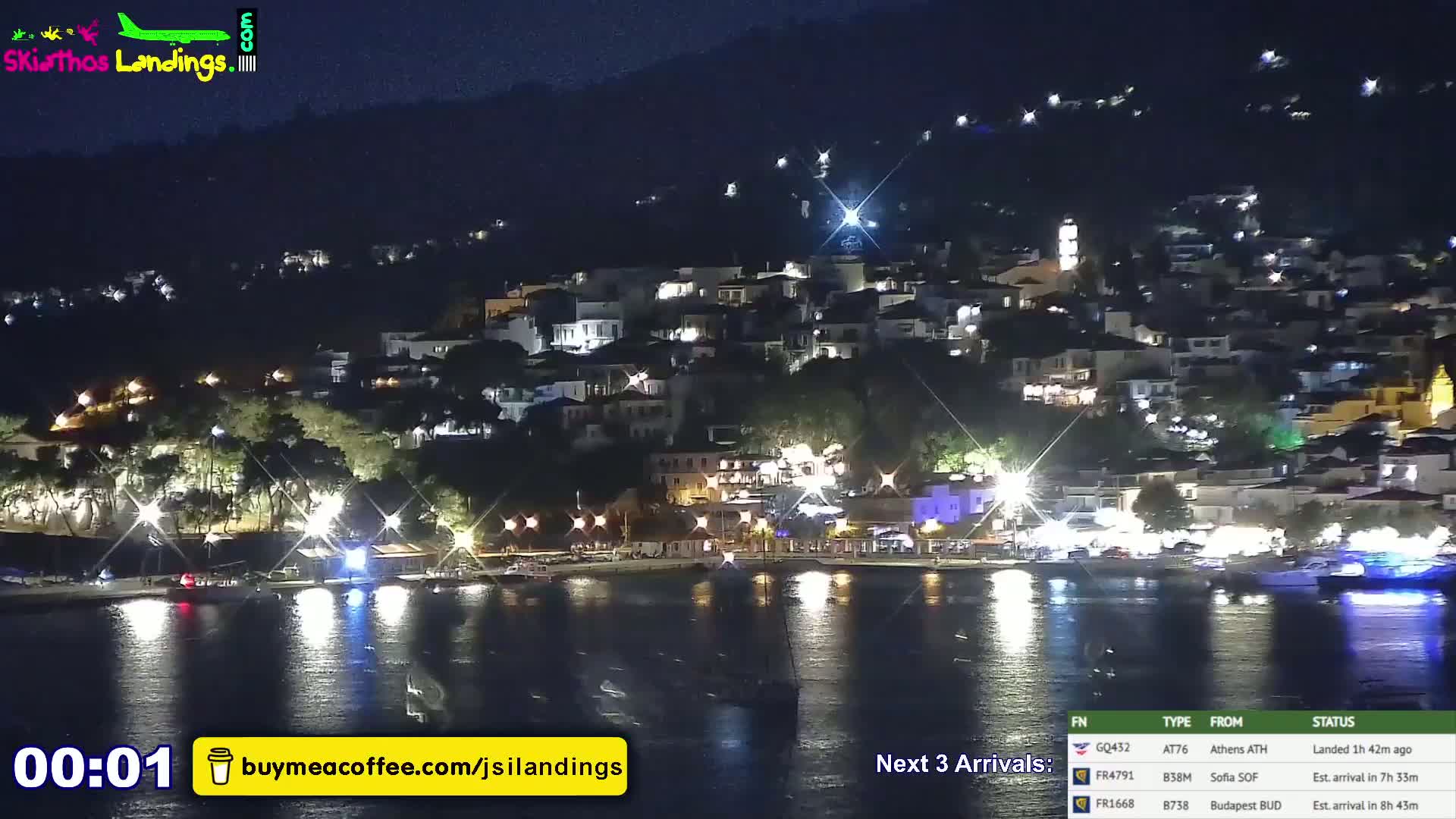 Skiathos Island Alexandros Papadiamantis National Airport Live Cam JSI / LGSK - Xanemos, Skiáthos, Sporades, Thessaly & Central Greece (Thessalía), Greece