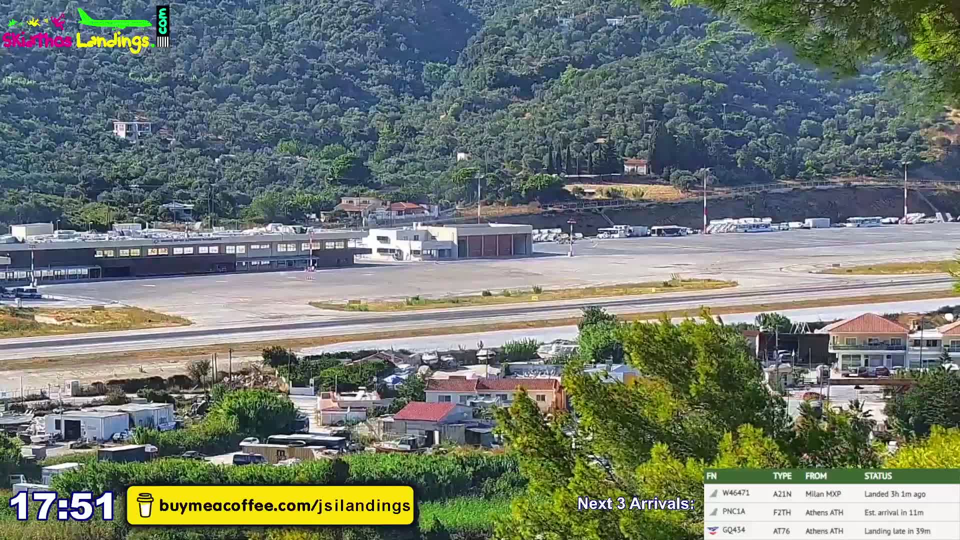 Skiathos Island Alexandros Papadiamantis National Airport Live Cam JSI / LGSK - Xanemos, Skiáthos, Sporades, Thessaly & Central Greece (Thessalía), Greece