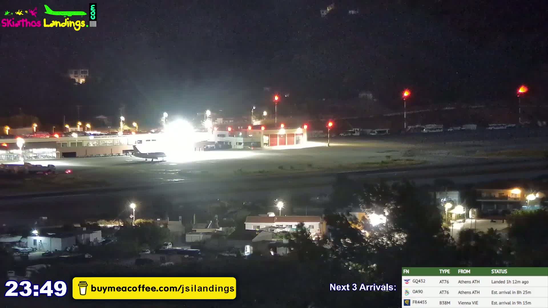 Skiathos Island Alexandros Papadiamantis National Airport Live Cam JSI / LGSK - Xanemos, Skiáthos, Sporades, Thessaly & Central Greece (Thessalía), Greece