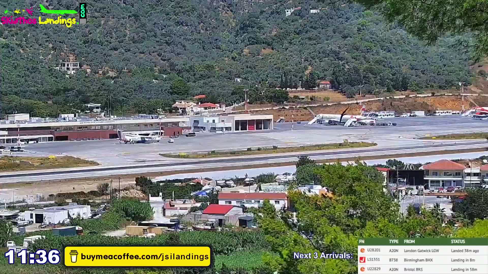Skiathos Island Alexandros Papadiamantis National Airport Live Cam JSI / LGSK - Xanemos, Skiáthos, Sporades, Thessaly & Central Greece (Thessalía), Greece