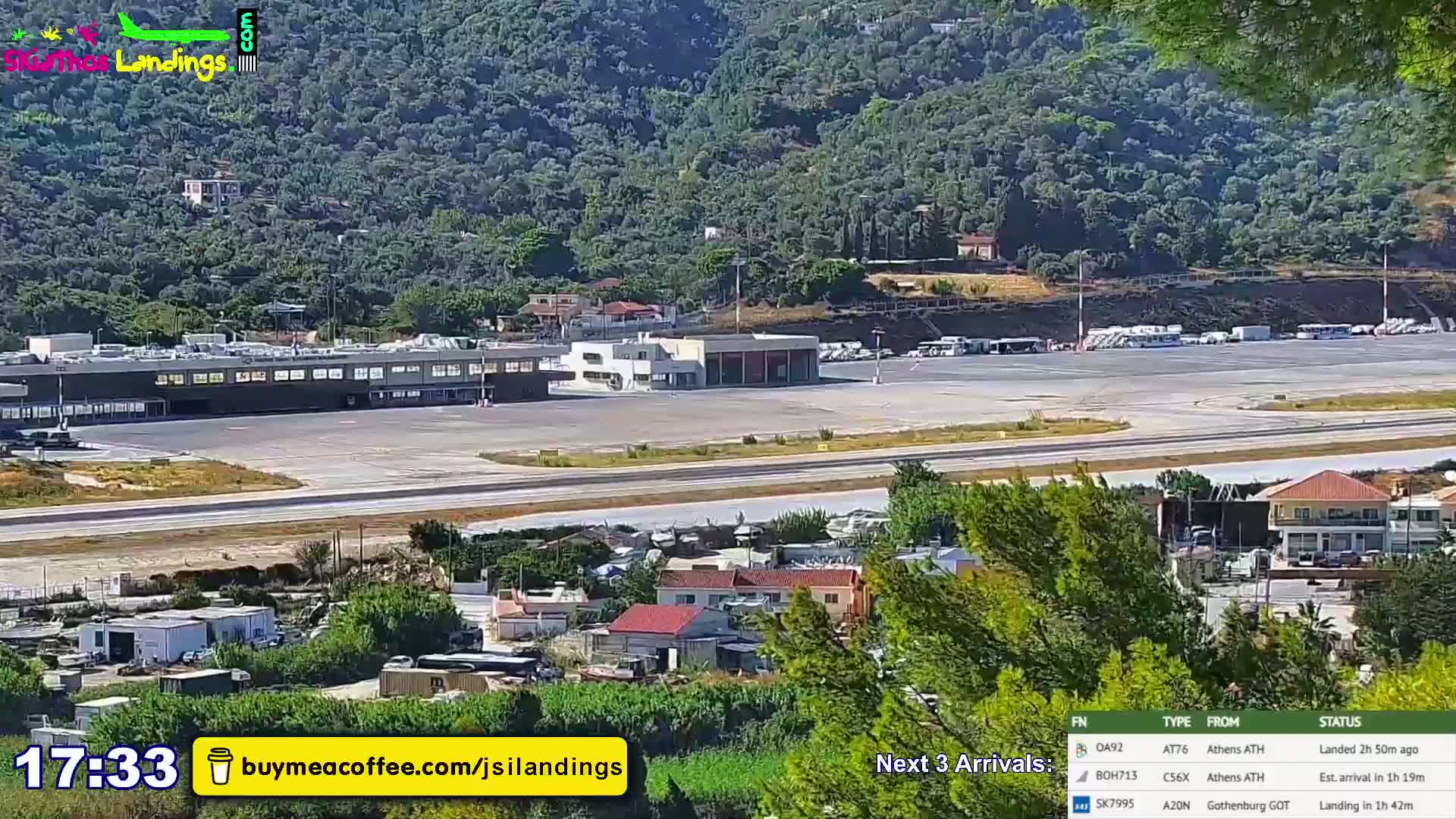 Skiathos Island Alexandros Papadiamantis National Airport Live Cam JSI / LGSK - Xanemos, Skiáthos, Sporades, Thessaly & Central Greece (Thessalía), Greece