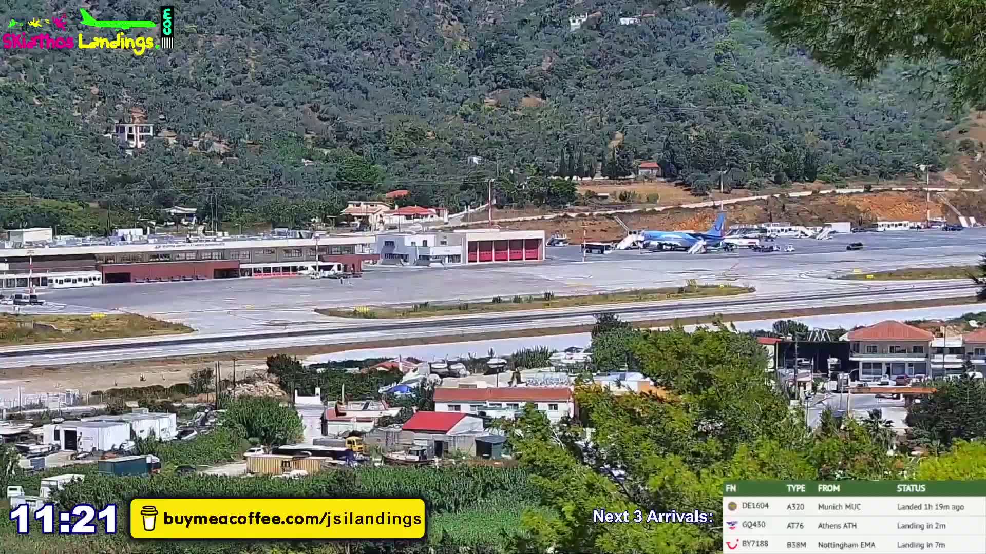 Skiathos Island Alexandros Papadiamantis National Airport Live Cam JSI / LGSK - Xanemos, Skiáthos, Sporades, Thessaly & Central Greece (Thessalía), Greece