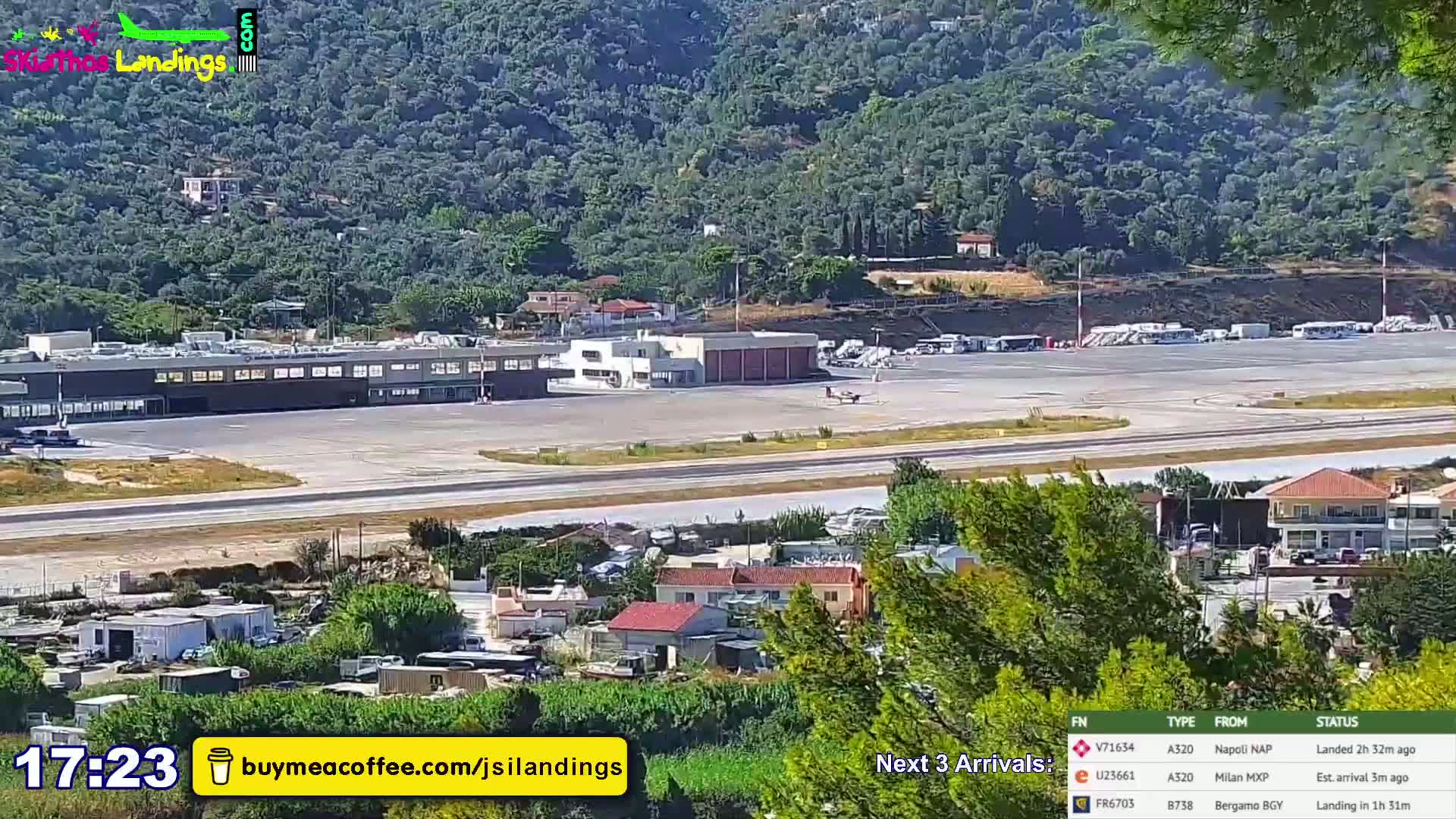 Skiathos Island Alexandros Papadiamantis National Airport Live Cam JSI / LGSK - Xanemos, Skiáthos, Sporades, Thessaly & Central Greece (Thessalía), Greece
