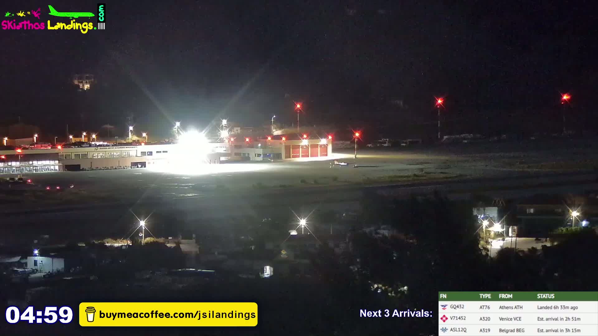 Skiathos Island Alexandros Papadiamantis National Airport Live Cam JSI / LGSK - Xanemos, Skiáthos, Sporades, Thessaly & Central Greece (Thessalía), Greece