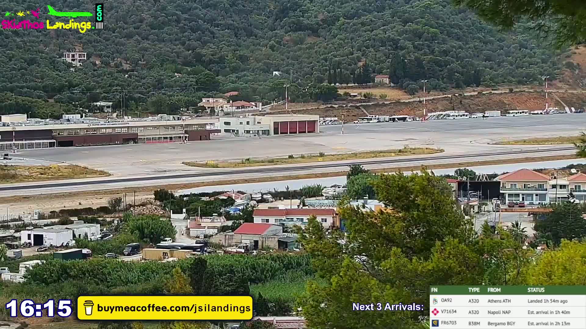 Skiathos Island Alexandros Papadiamantis National Airport Live Cam JSI / LGSK - Xanemos, Skiáthos, Sporades, Thessaly & Central Greece (Thessalía), Greece