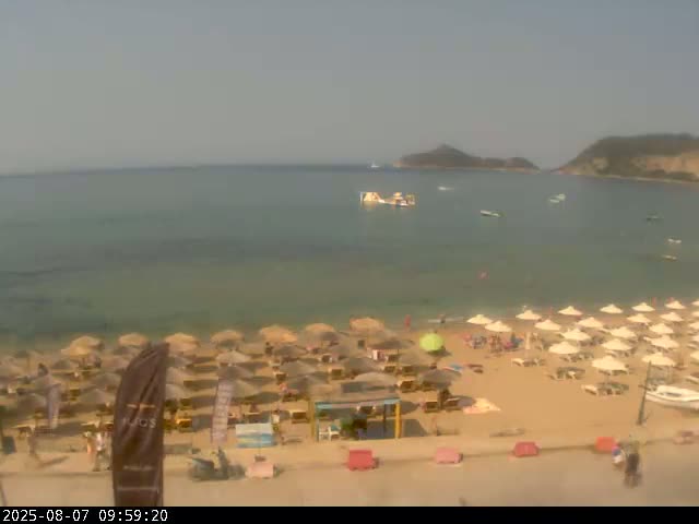Corfu, Paralia Agios Georgios Beach Live Cam - San George, Agious Georgious, North Corfu (Vóreia Kérkyra), Corfu (Kérkyra), Ionian Islands (Periféreia Ioníon Níson), Greece