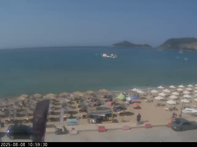 Corfu, Paralia Agios Georgios Beach Live Cam - San George, Agious Georgious, North Corfu (Vóreia Kérkyra), Corfu (Kérkyra), Ionian Islands (Periféreia Ioníon Níson), Greece
