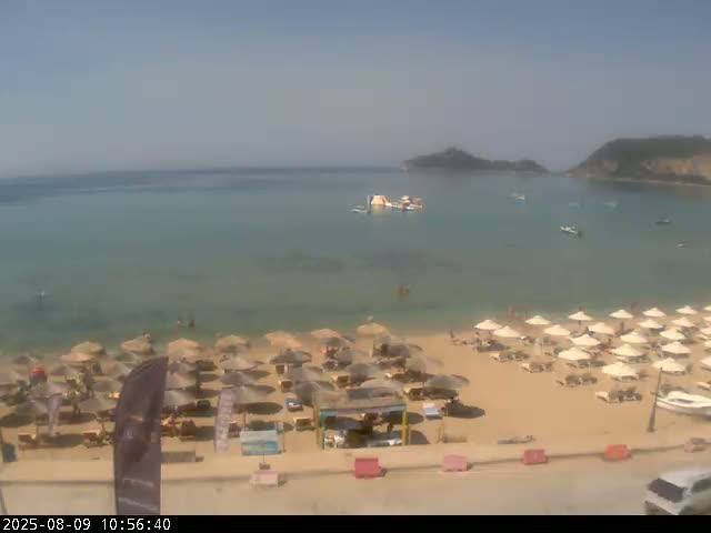 Corfu, Paralia Agios Georgios Beach Live Cam - San George, Agious Georgious, North Corfu (Vóreia Kérkyra), Corfu (Kérkyra), Ionian Islands (Periféreia Ioníon Níson), Greece