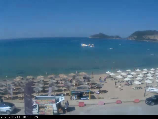 Corfu, Paralia Agios Georgios Beach Live Cam - San George, Agious Georgious, North Corfu (Vóreia Kérkyra), Corfu (Kérkyra), Ionian Islands (Periféreia Ioníon Níson), Greece