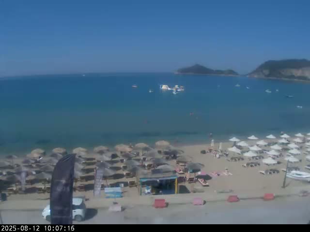 Corfu, Paralia Agios Georgios Beach Live Cam - San George, Agious Georgious, North Corfu (Vóreia Kérkyra), Corfu (Kérkyra), Ionian Islands (Periféreia Ioníon Níson), Greece