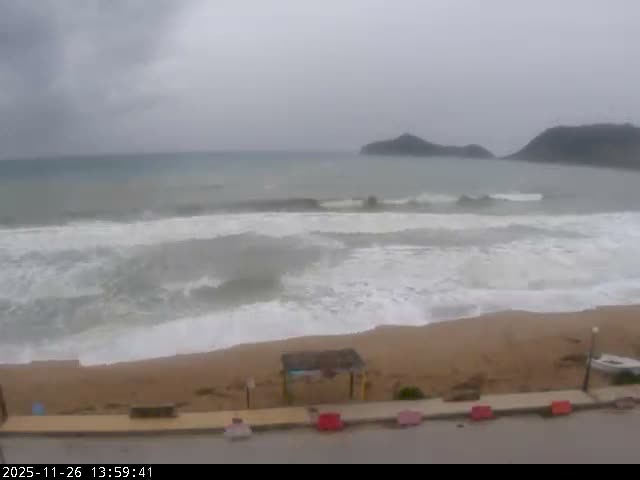Corfu, Paralia Agios Georgios Beach Live Cam - San George, Agious Georgious, North Corfu (Vóreia Kérkyra), Corfu (Kérkyra), Ionian Islands (Periféreia Ioníon Níson), Greece